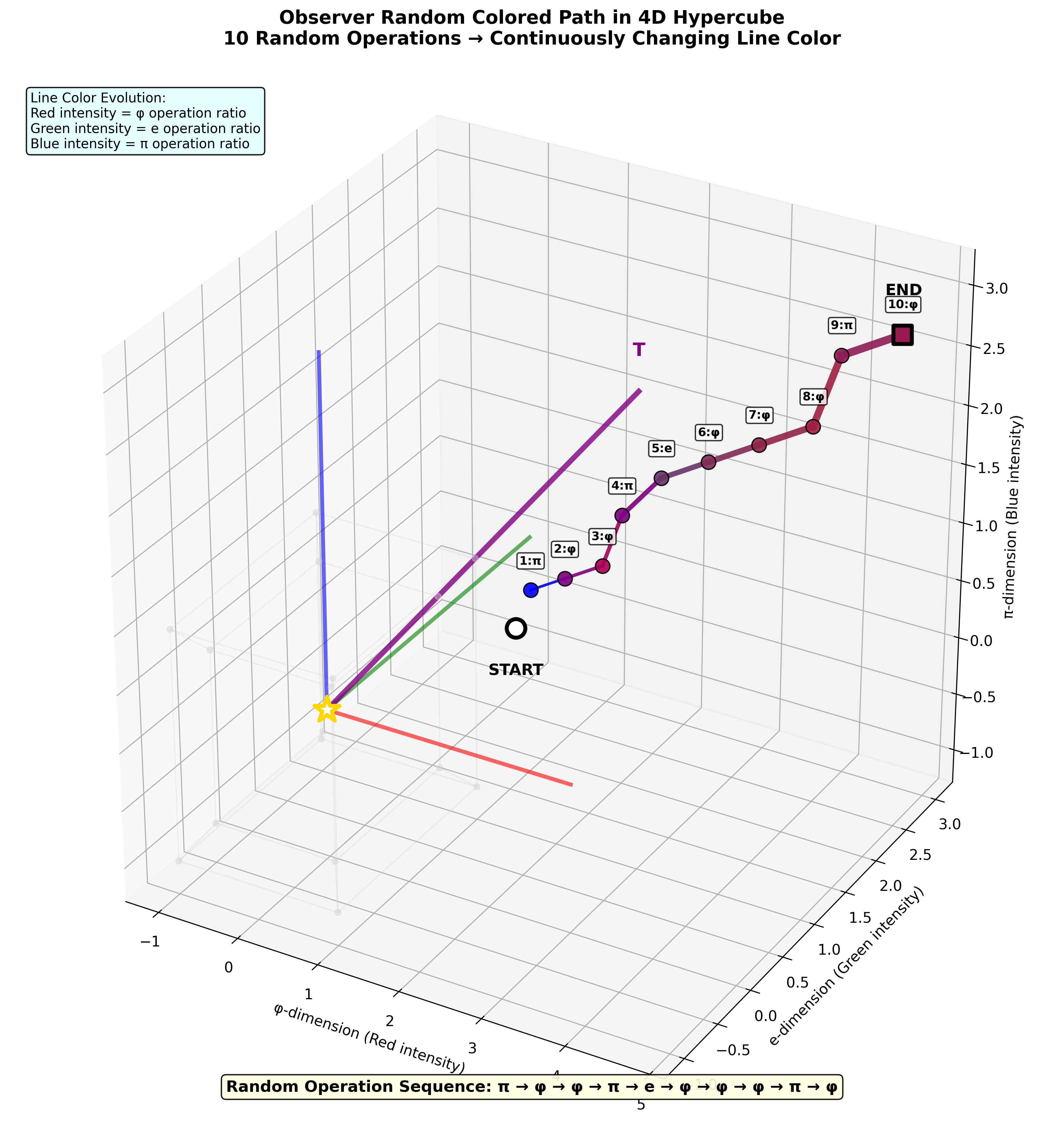 Observer Random Colored Path